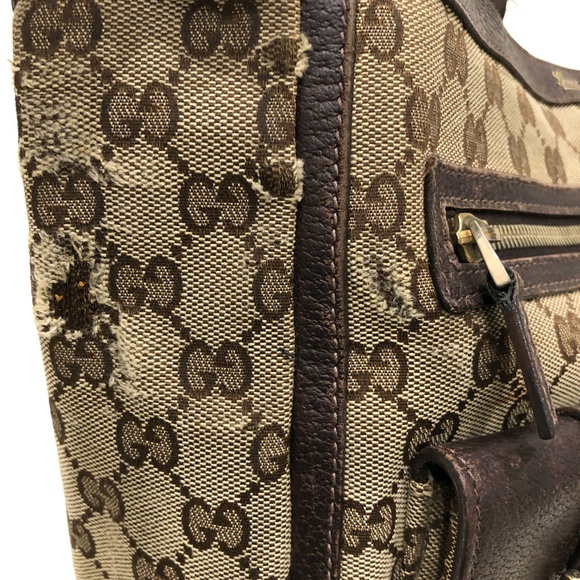 Gucci Brown GG Canvas Tote Sku#84701 (gently used, fair condition) - Picture 11 of 16